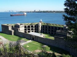 Looking down into the interior of Fort Wadsworth. Image