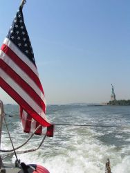 Departing the vicinity of the Statue of Liberty Photo