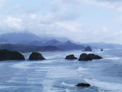 Looking south to Haystack Rock. Image