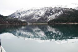 Looking toward east end of Tidal Inlet after first dusting of snow. Image