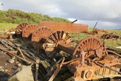 Paddlewheels and boilers of derelict Yukon River steamers Image