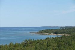 Lake Huron shoreline from Presque Isle lighthouse Image