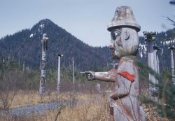 Totem poles at Sitka National Monument Image