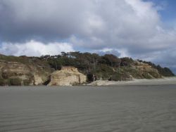 Looking south along the beach at Newport, Oregon. Image