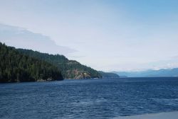 Looking up Seymour Narrows, British Columbia. Image