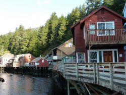 Creek Street in Ketchikan during daylight hours. Image