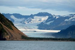Mountains and a glacier in the Seward area. Image