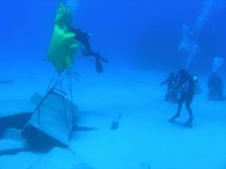 During Liftbag Training a diver lifts a Z block. Image