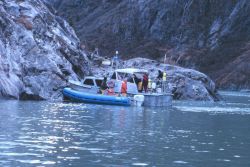 Dive Support Team preparing to assist with tide gauge installation Image