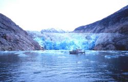 RA-1 boat surveying in the icy waters of Tracy Arm Image