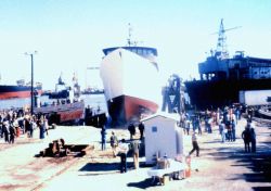 Launching ceremony for the NOAA Ship CHAPMAN. Image