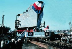 Launching ceremony for the NOAA Ship McARTHUR. Image