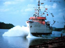 Launching ceremony for the NOAA Ship PIERCE. Image