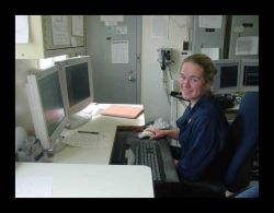 LT(jg) Sara Mrozek processing the tide data - Kuiukta Bay Image