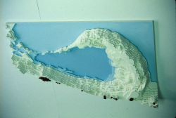 A plaster 3-D model of the Bowers Ridge and Basin Image