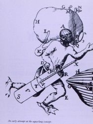 Early concept of the aqualung. Image