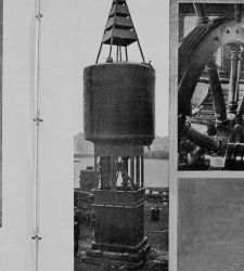 A submarine bell-buoy equipped for underwater signaling ready for installation off South Africa Image