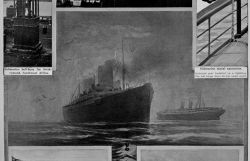 A large passenger ship with its Fessenden oscillator in the water ready for use Image