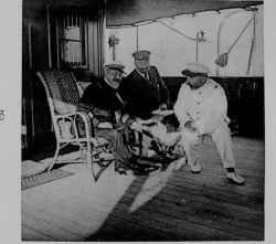 Left to right: Commander Arodes de Peyriagues, second in command on the PRINCESS ALICE II and HIRONDELLE II from 1907 to 1915; Dr Image