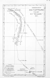 Launching points for a series of drifting floats for determining surface currents and velocity Image