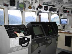 Bridge of the NOAA Ship FAIRWEATHER. Image