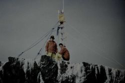 Mike Abbott and Skip Payne conducting range-azimuth work on 