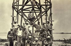 Building crew after finishing the tower Image