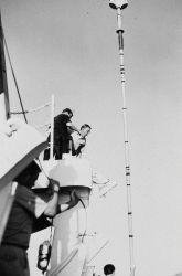 Deploying 20' piston corer and heat probe Image