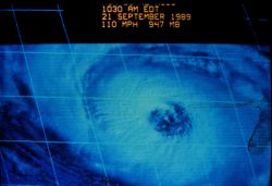 Visible spectra satellite image of Hurricane Hugo on September 21, 1989 At 10:30 A.M Image