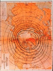 Late Nineteenth Century map showing extent of observation of Aurora Borealis. Image