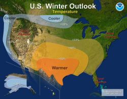 Winter weather temperature outlook for the 2010-2011 winter Image