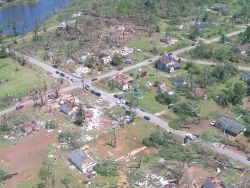 Damage between Vaughn and Rio in Spalding County. Image