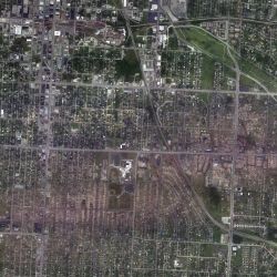 National Geodetic Survey series of aerial photographs showing path of Joplin tornado Image