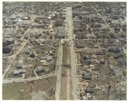 Xenia city center tornado damage from Super Tornado Outbreak of April 3, 1974. Image
