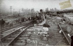 Washed out railroad tracks on the west side of Columbus. Image