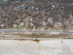 View of destruction looking north from the beach at Gulfport Image