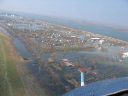 Venice still with at least two to three feet of water two weeks after Hurricane Katrina. Image