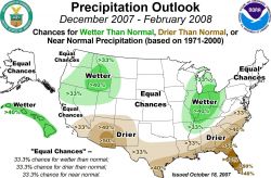 Winter precipitation outlook from NOAA NCEPClimate Prediction Center Image