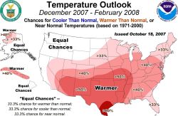 Winter temperature outlook from NOAA NCEP Climate Prediction Center Image