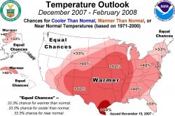 Winter temperature outlook from NOAA NCEP Climate Prediction Center Image