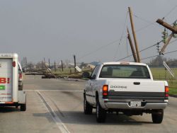 Looking down the main street running through Lake Charles Image