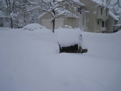 A mailbox alongside an invisible street Image