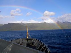 60 % of a rainbow seen at Dutch Harbor. Image