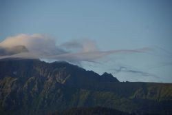 Wisps of cloud looking like halloween spider webs. Image