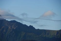 Wisps of cloud looking like halloween spider webs. Image