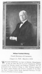 William Fairfield Whiting, 1864 - ,fourth Secretary of Commerce. Image