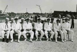 Crew of the USC&GS FERREL at the launching ceremony Image