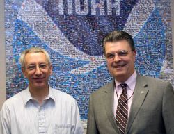 Craig McLean on right, Deputy Assistant Administrator of NOAA's Office of Oceanic and Atmospheric Research. Image