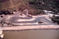 At Cockroach Bay, a newly constructed tidal pond before planting Image