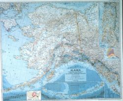 1950 era map of Alaska. Image